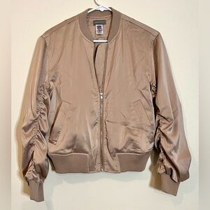 Mauve silky bomber jacket